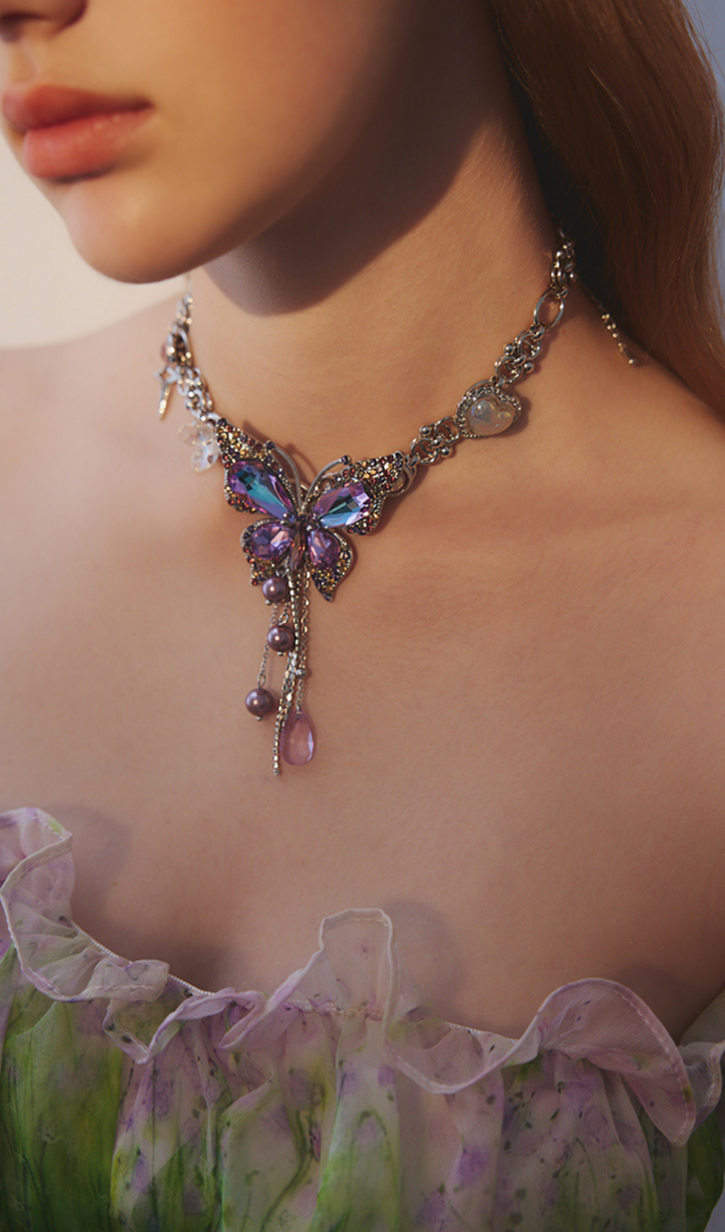 Teardrop Tassel Butterfly Necklace Avalabel