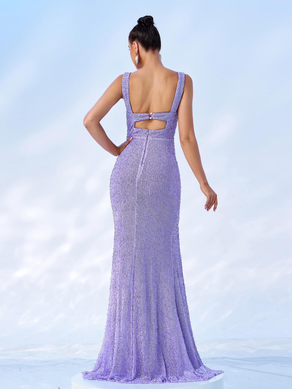 Elegant Sleeveless High Split Prom Dress Avalabel