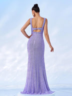 Elegant Sleeveless High Split Prom Dress Avalabel