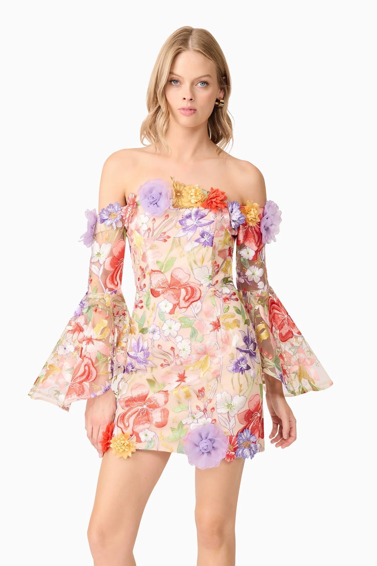 tabitha multicolor Off Shoulder Mini Dress in Floral Avalabel