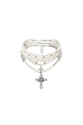 Julia Triple Pearls Cross Necklace Avalabel