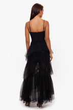 Jasmine Spaghetti Strap Mesh Corset Gown Avalabel