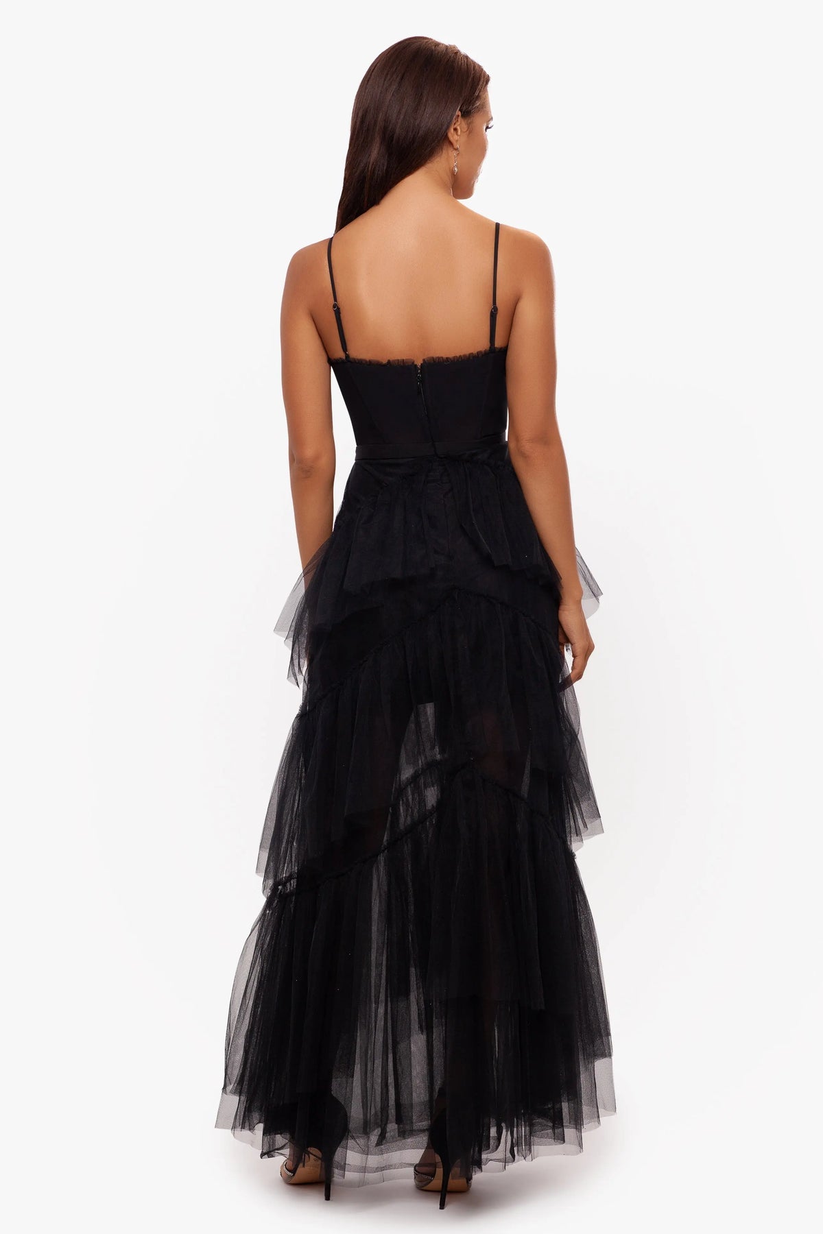 Jasmine Spaghetti Strap Mesh Corset Gown Avalabel