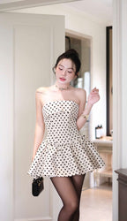 Lumi Dot Strapless Mini Dress Avalabel
