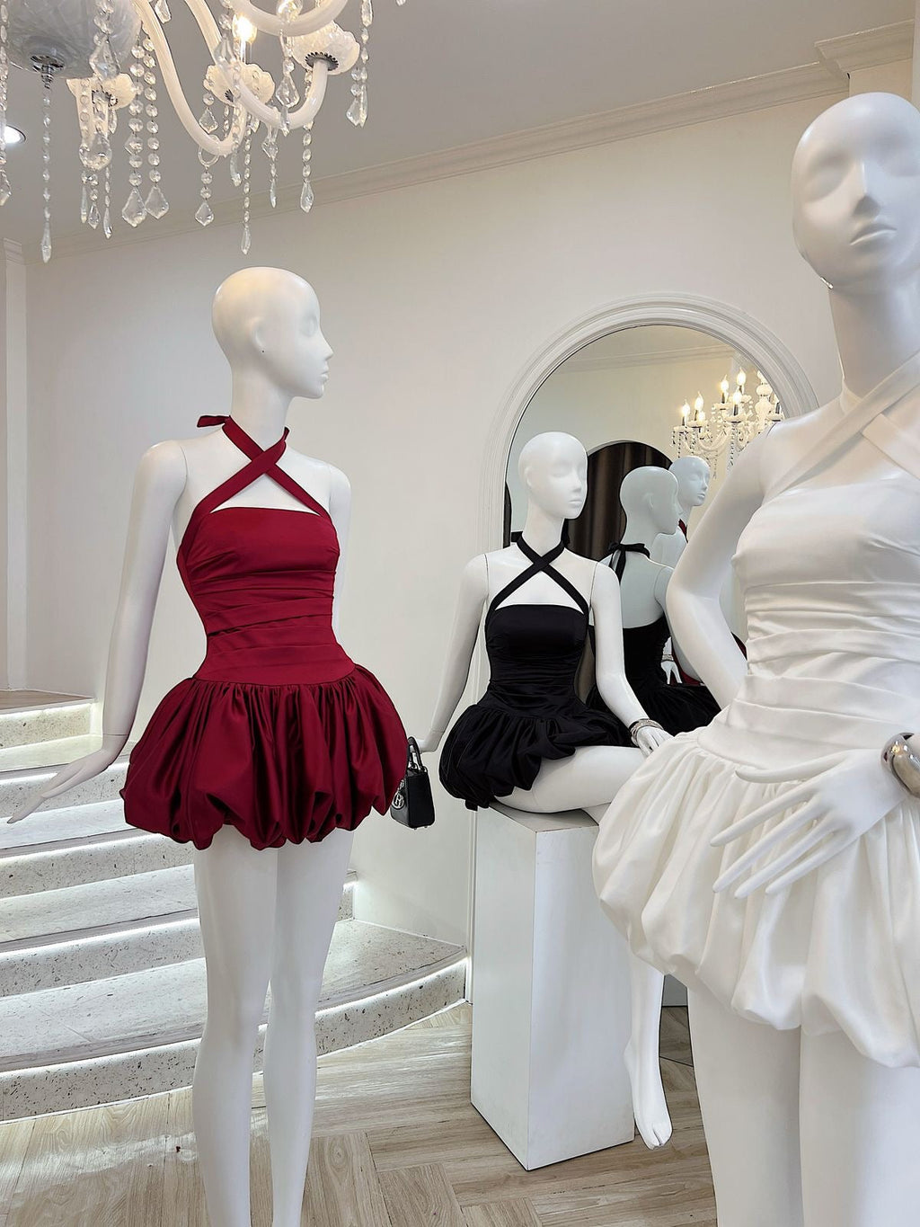 Rosetta Halter Bubble Mini Dress Avalabel