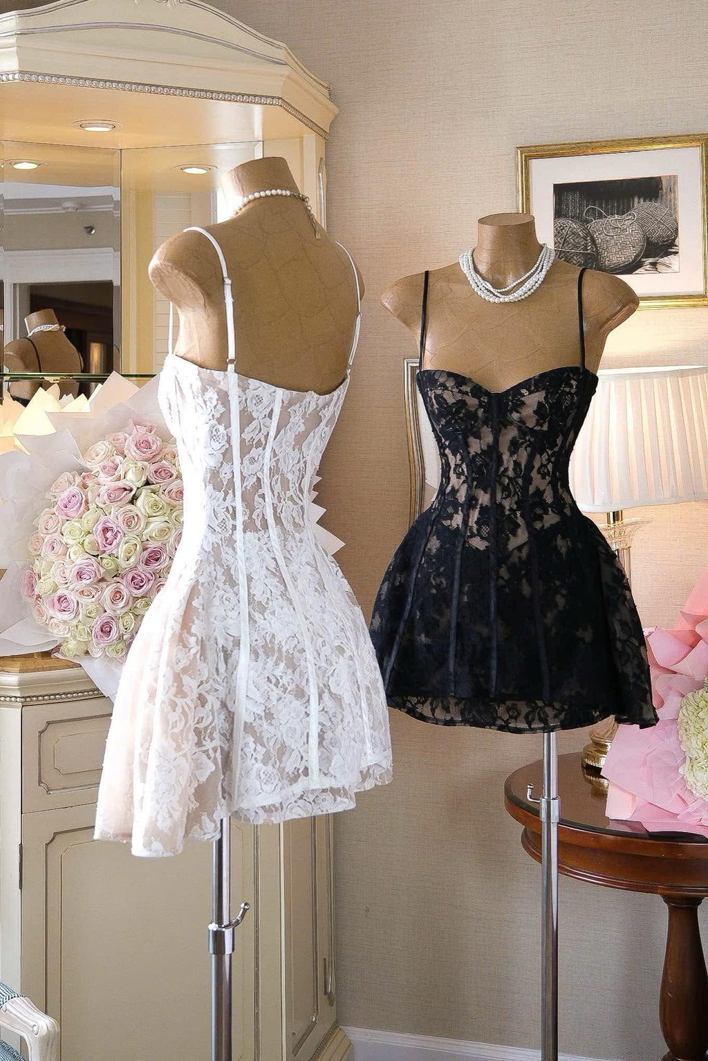 Alessia Lace Mini Dress Avalabel