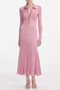 dominic Pink Viscose Knit Midi Dress Avalabel