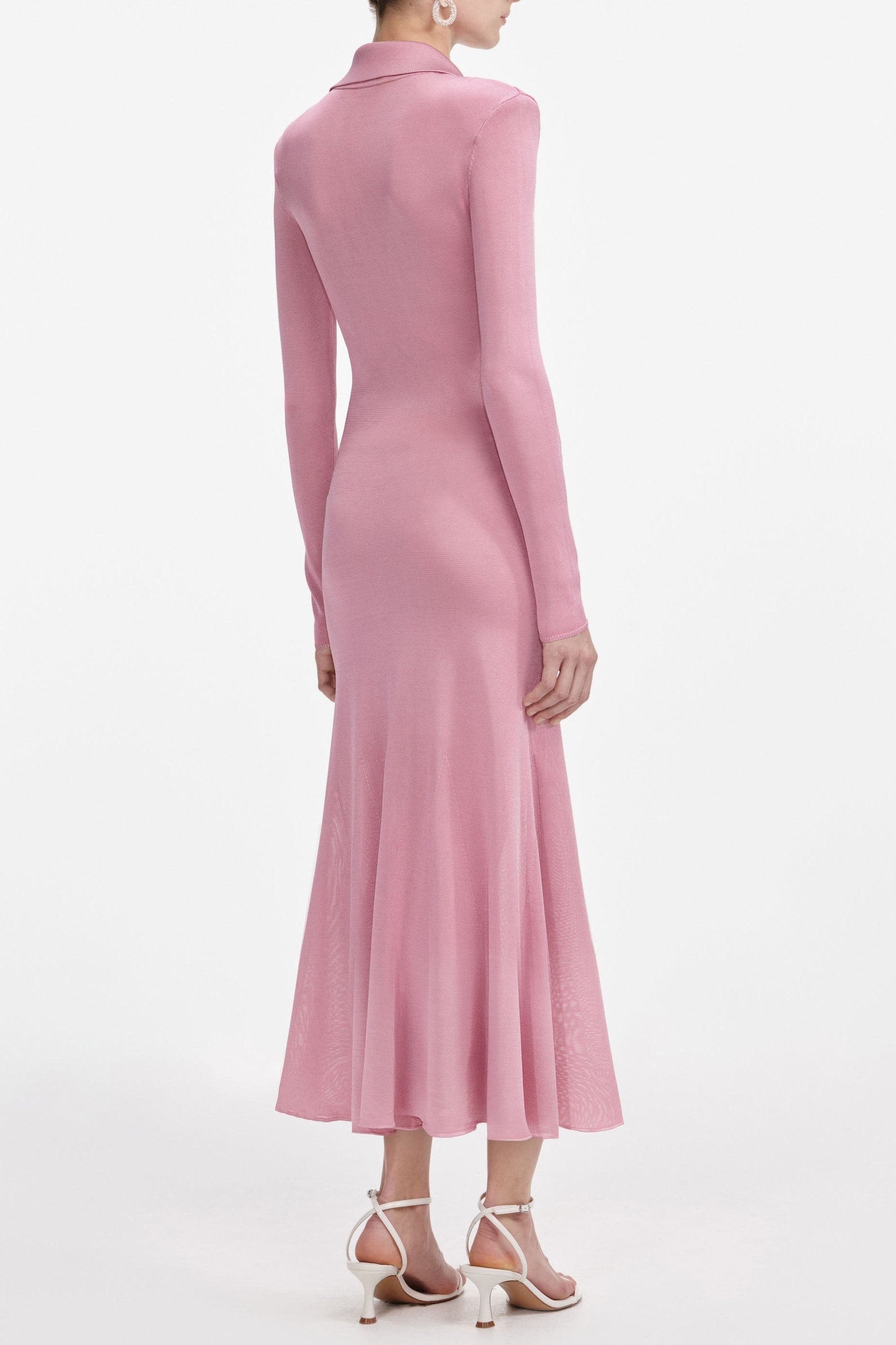 dominic Pink Viscose Knit Midi Dress Avalabel