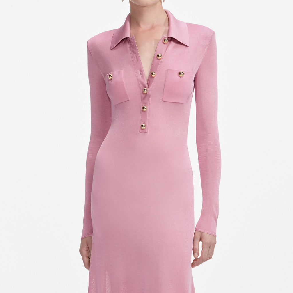dominic Pink Viscose Knit Midi Dress Avalabel