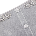 molly Grey Chenille Knit Crystal Trim Top Avalabel