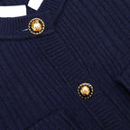 Jane Navy Knit Taffeta Midi Dress Avalabel