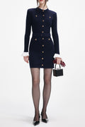 carlin Navy Viscose Knit Mini Dress Avalabel