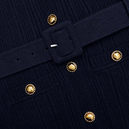 Clementine Navy Viscose Knit Mini Dress