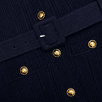 carlin Navy Viscose Knit Mini Dress Avalabel