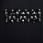 maggie Black Taffeta Embellished Trim Mini Dress Avalabel