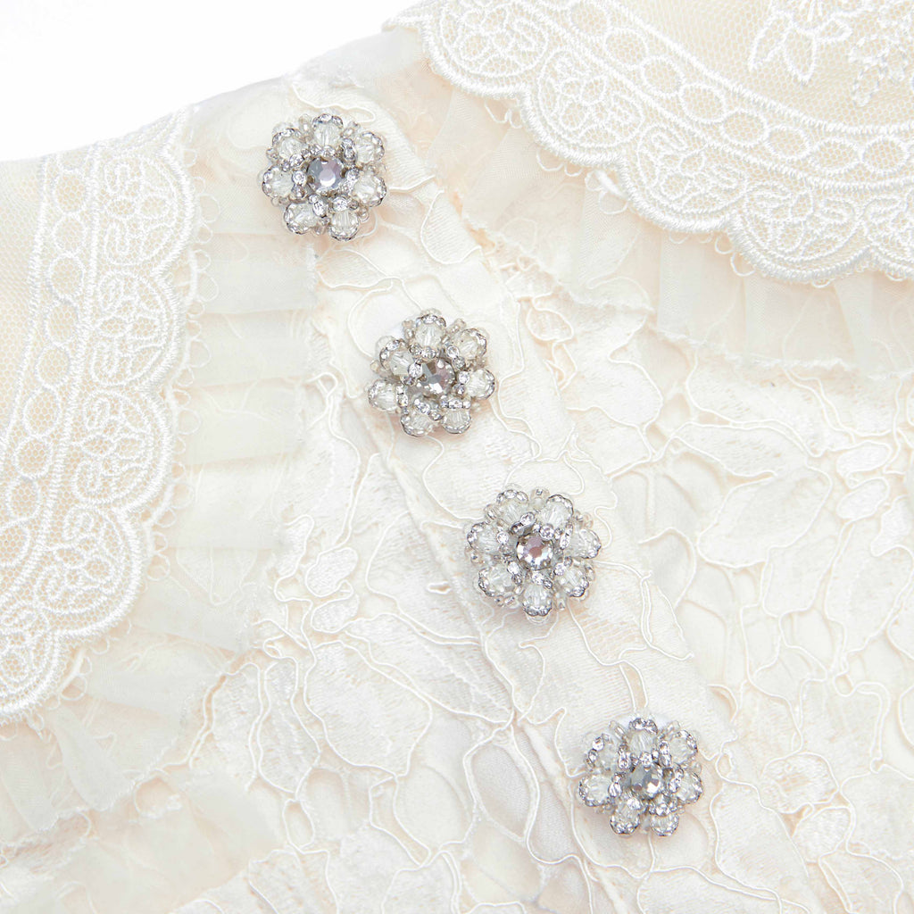 quintina Cream Floral Lace Mini Dress Avalabel