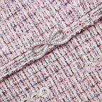 olivia Pink Boucle Chiffon Mini Dress Avalabel