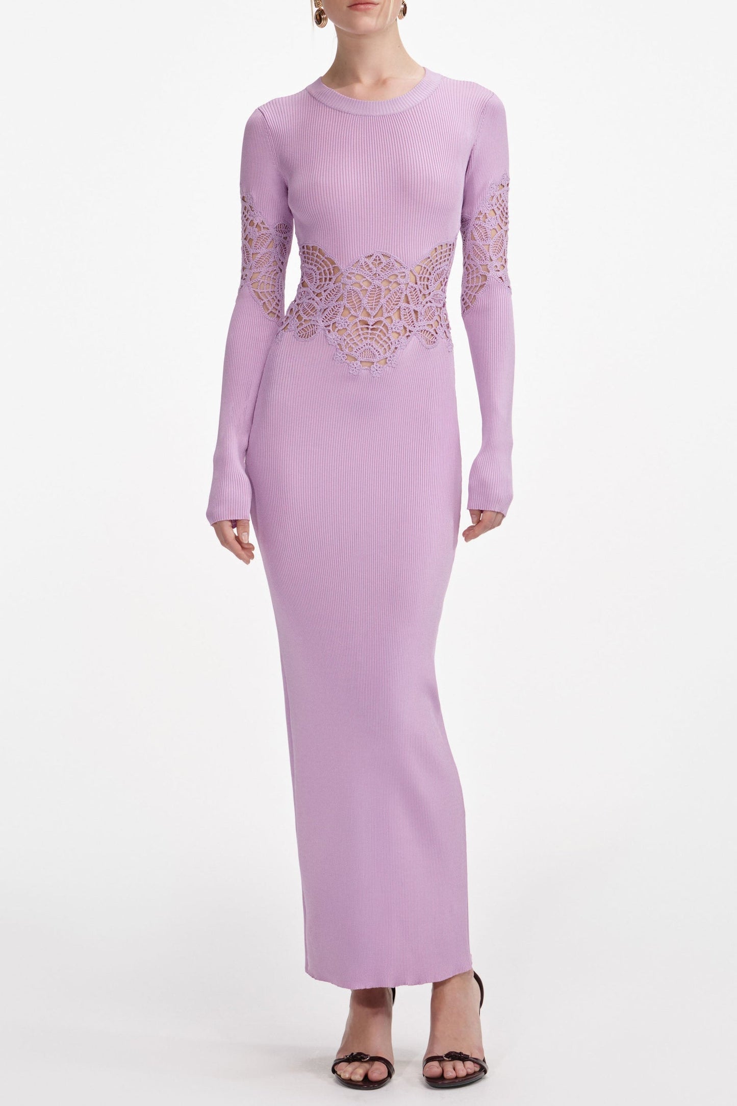 Blanche Pink Viscose Knit Cut Out Maxi Dress