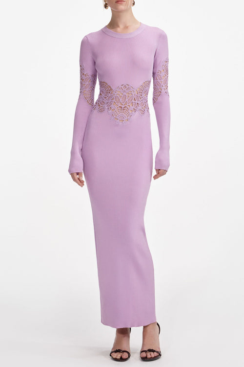 Blanche Pink Viscose Knit Cut Out Maxi Dress Avalabel
