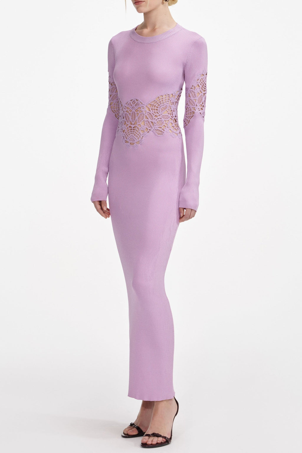 Blanche Pink Viscose Knit Cut Out Maxi Dress Avalabel