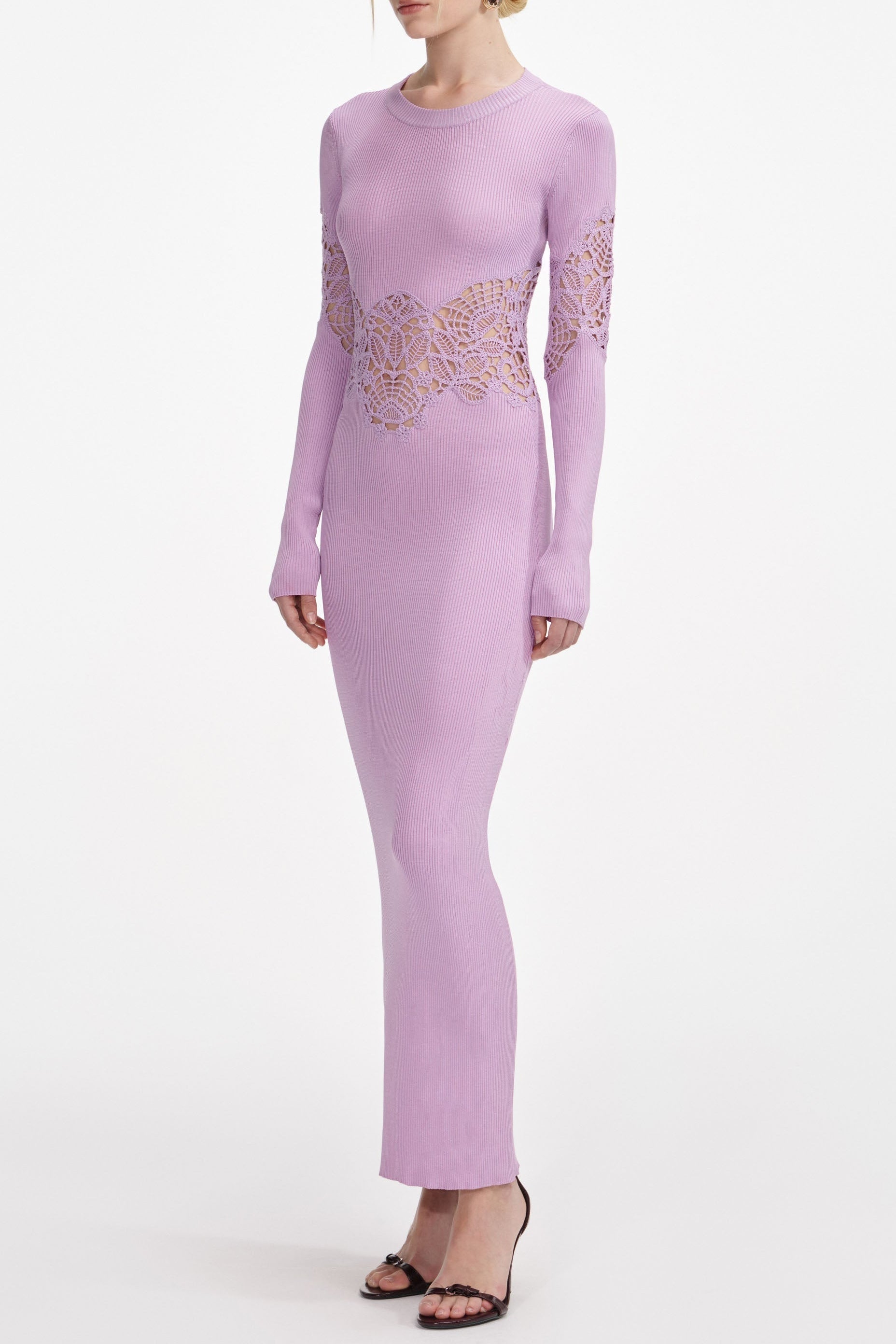 Blanche Pink Viscose Knit Cut Out Maxi Dress Avalabel