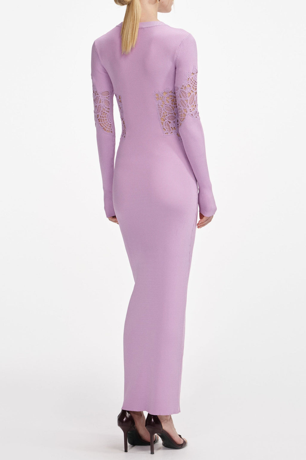 Blanche Pink Viscose Knit Cut Out Maxi Dress Avalabel