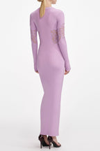 Blanche Pink Viscose Knit Cut Out Maxi Dress Avalabel