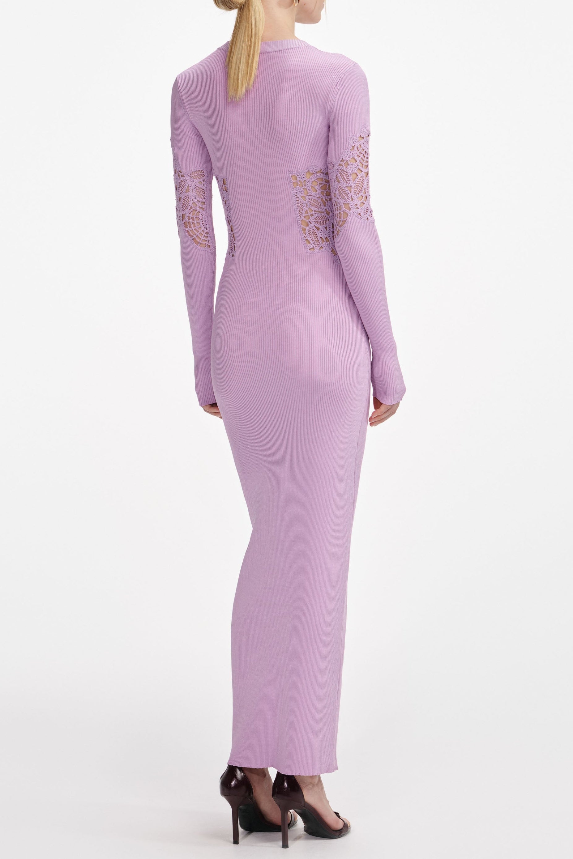 Blanche Pink Viscose Knit Cut Out Maxi Dress Avalabel