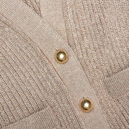 Alisa Gold Lurex Peplum Knit Mini Dress