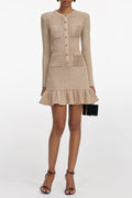 margaret Gold Lurex Knit Mini Dress Avalabel