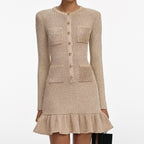 margaret Gold Lurex Knit Mini Dress Avalabel