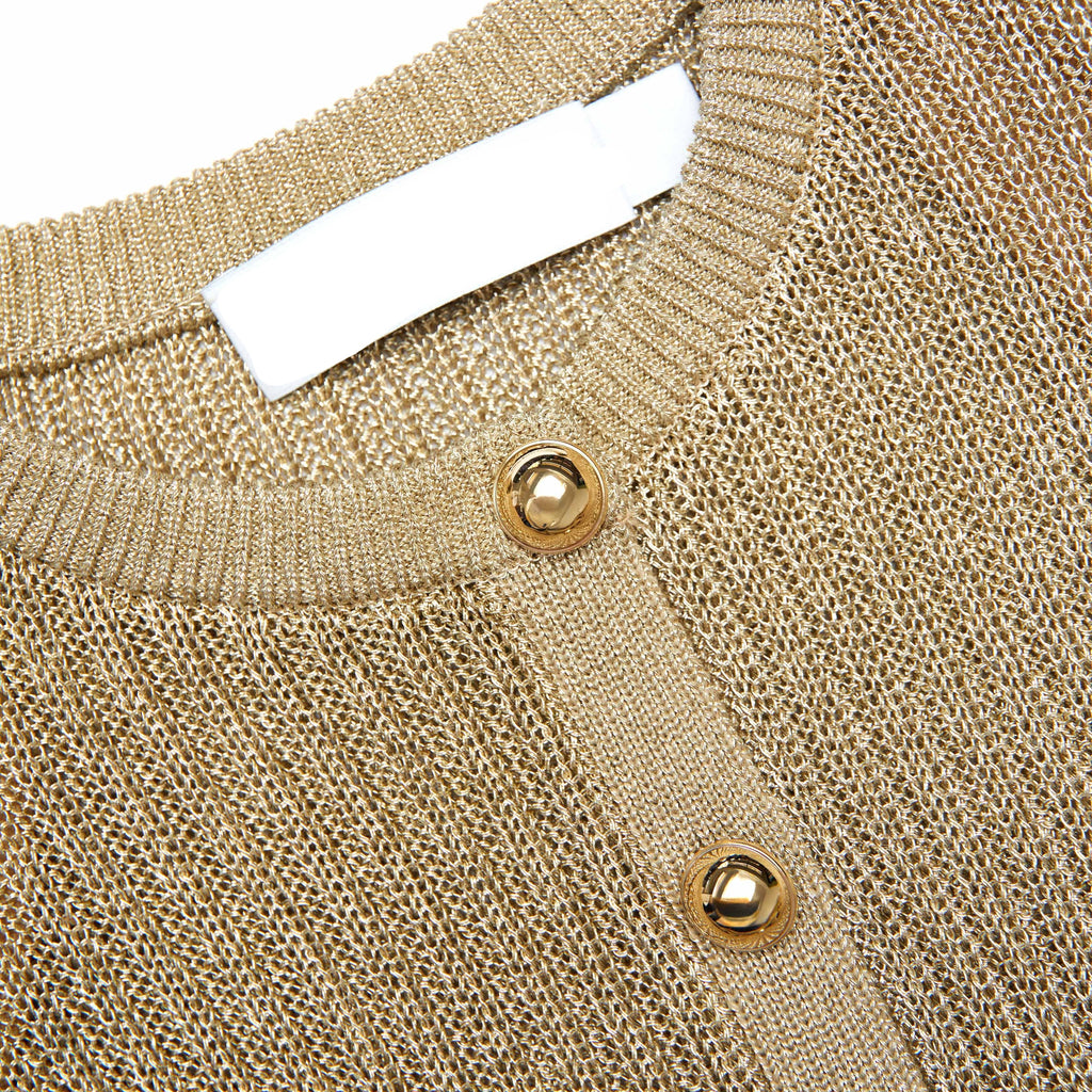 margaret Gold Lurex Knit Mini Dress Avalabel