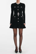 ingrid Black Chenille Knit Mini Dress Avalabel