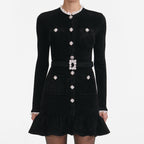 ingrid Black Chenille Knit Mini Dress Avalabel