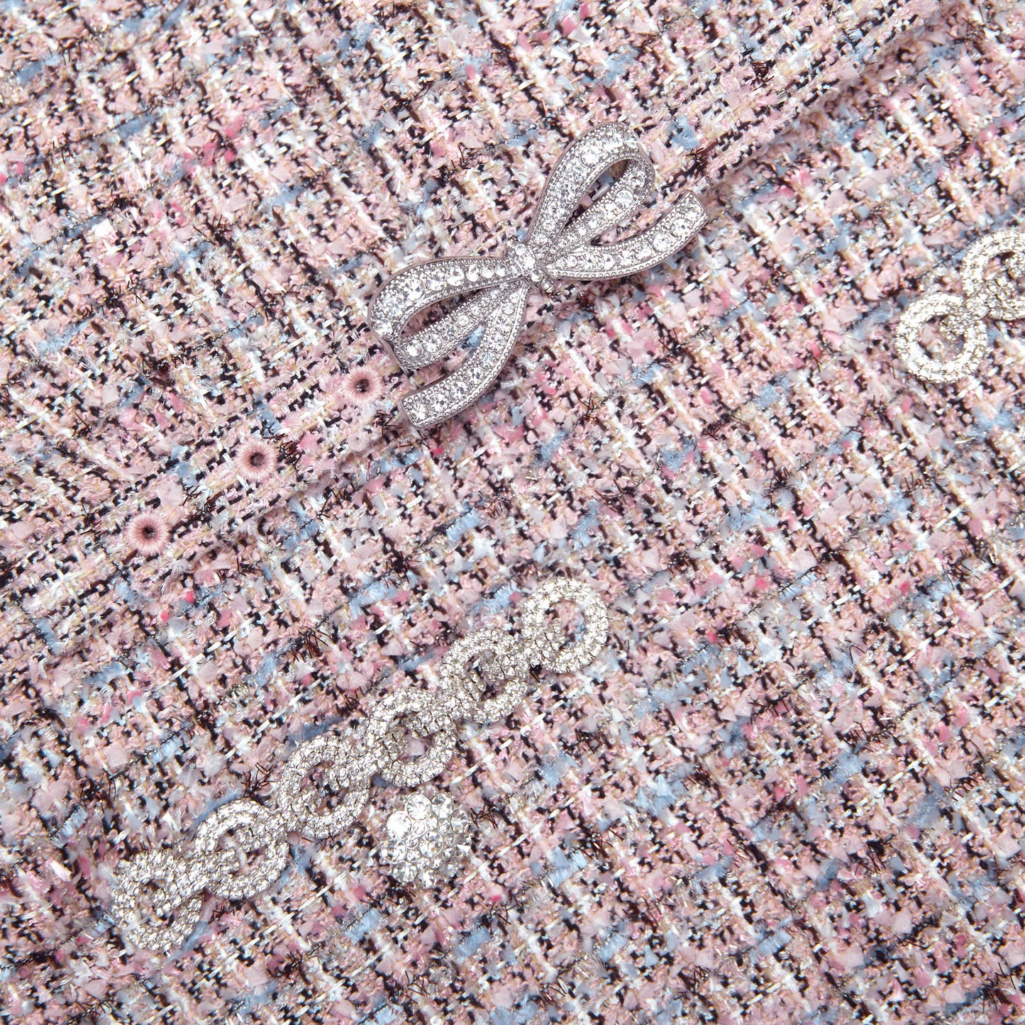 aditi Pink Boucle Chiffon Midi Dress