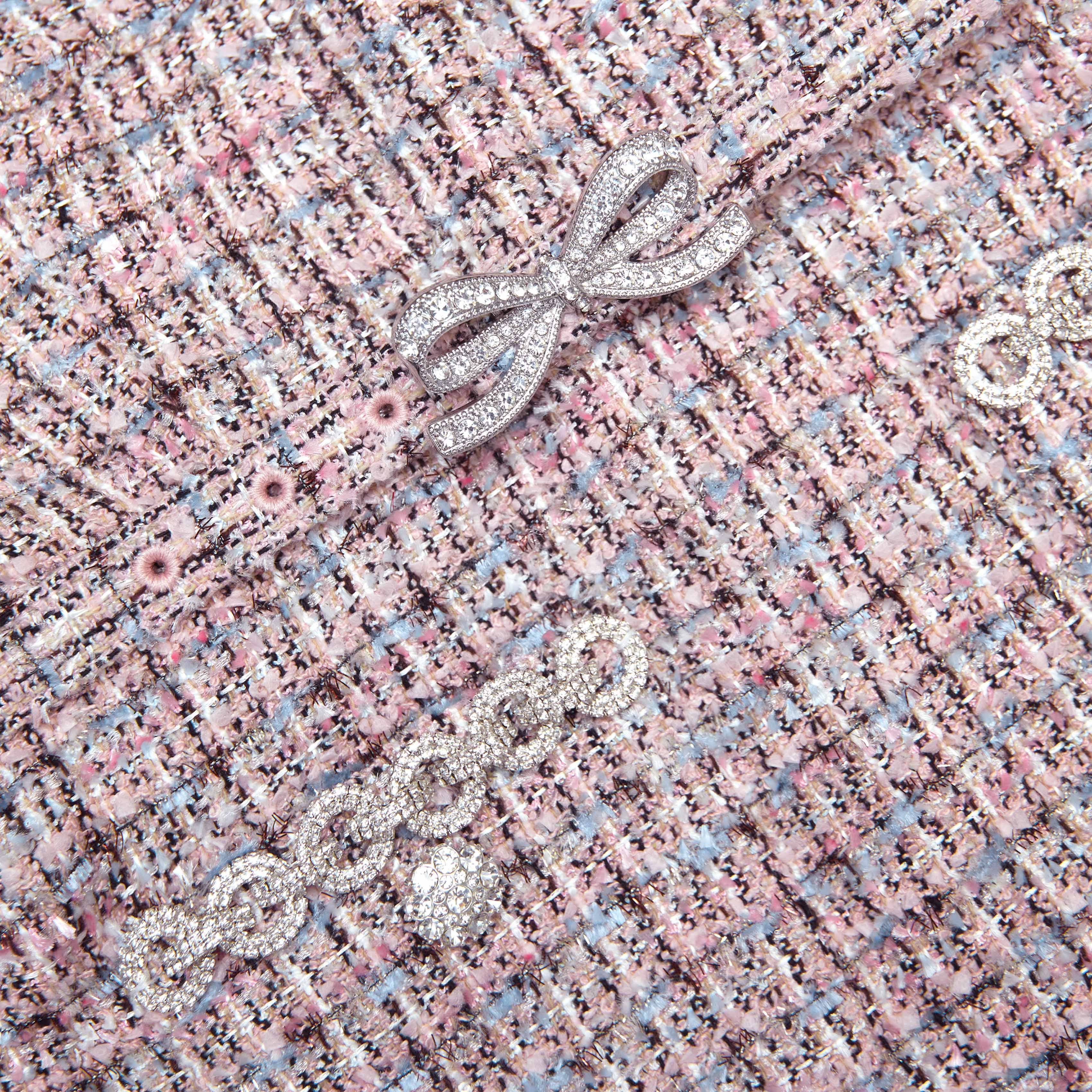 aditi Pink Boucle Chiffon Midi Dress Avalabel