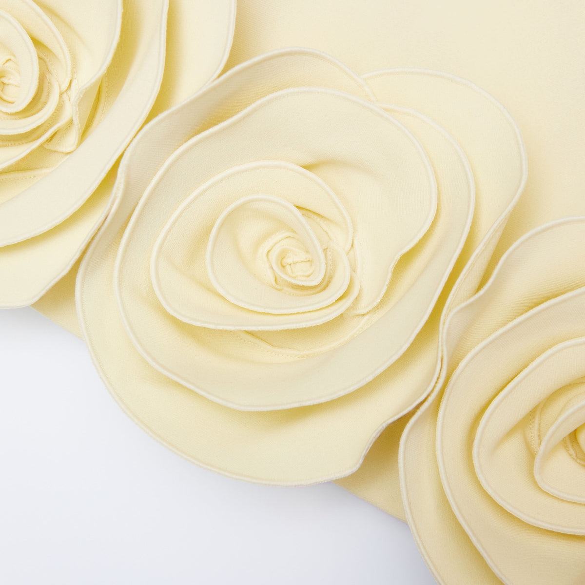 ophelia Yellow Crepe 3D Flower Mini Dress Avalabel