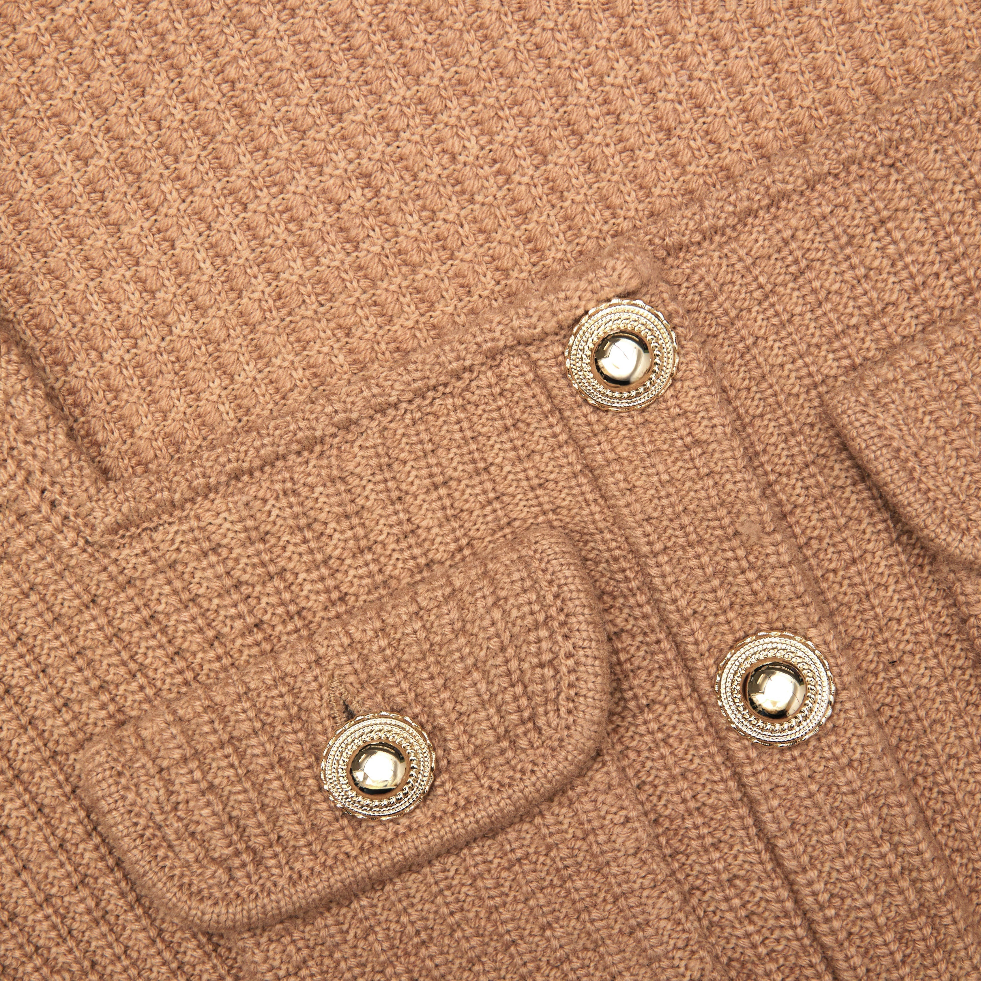 natalie Camel Peplum Knit Midi Dress Avalabel