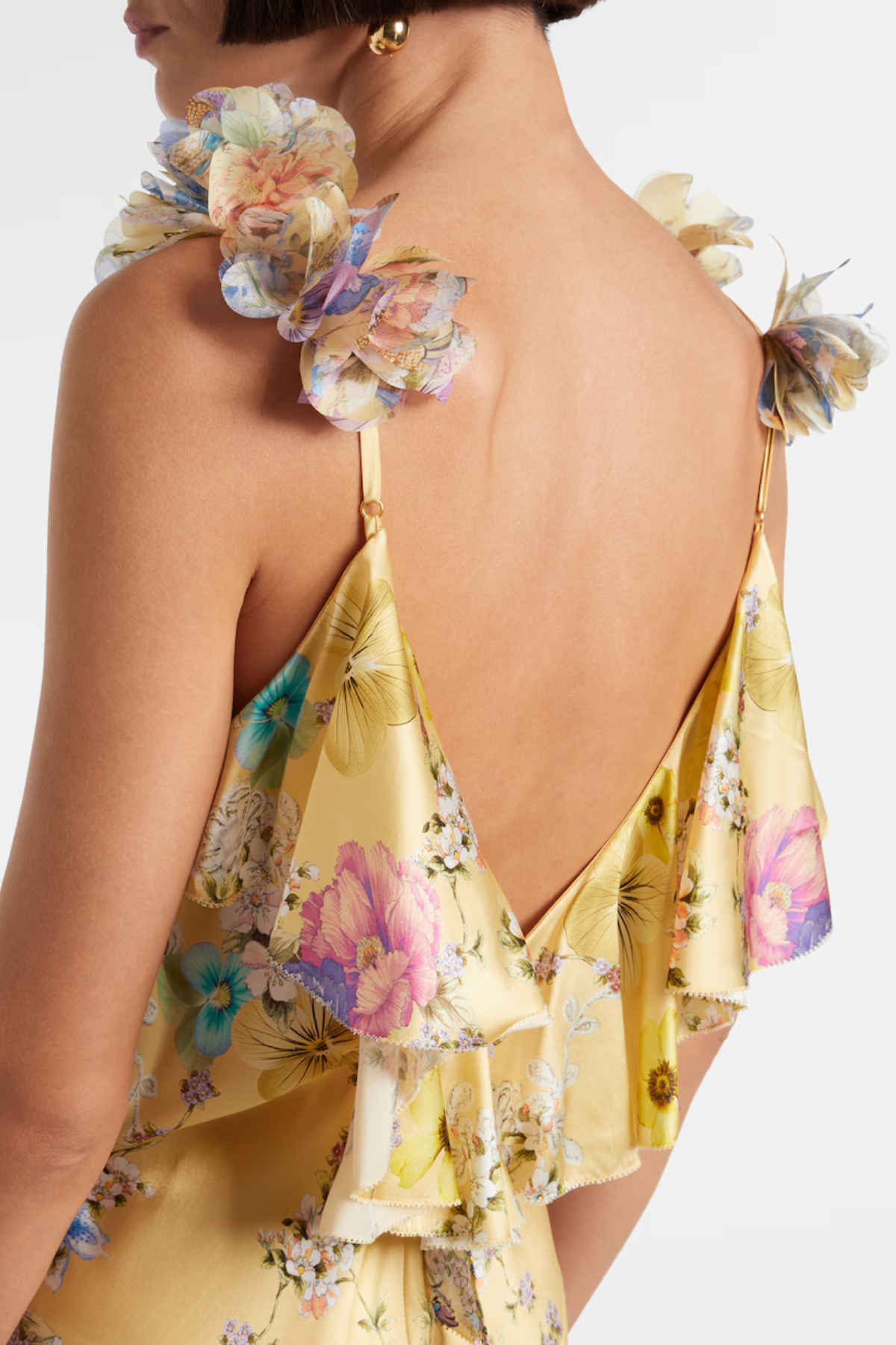 Aether Floral Ruffle Print Maxi Dress Avalabel