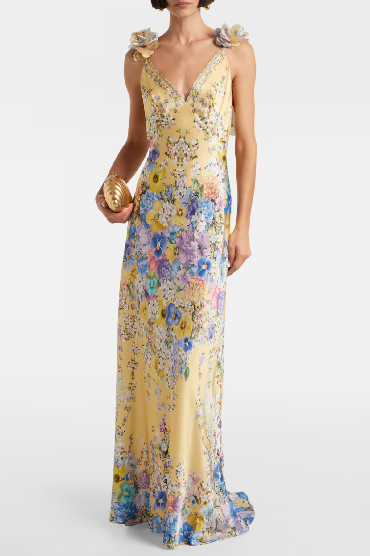 Aether Floral Ruffle Print Maxi Dress Avalabel