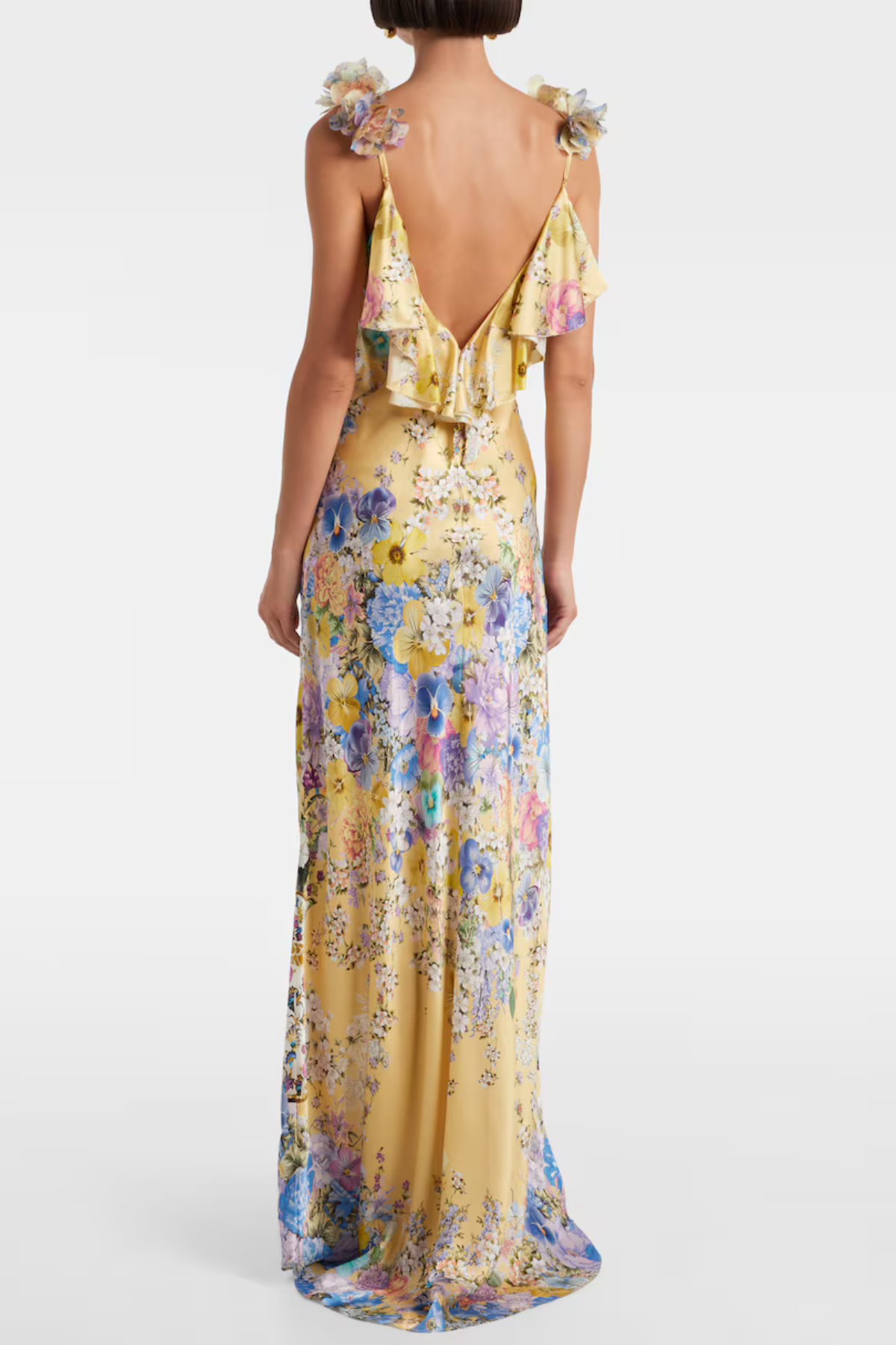 Aether Floral Ruffle Print Maxi Dress Avalabel