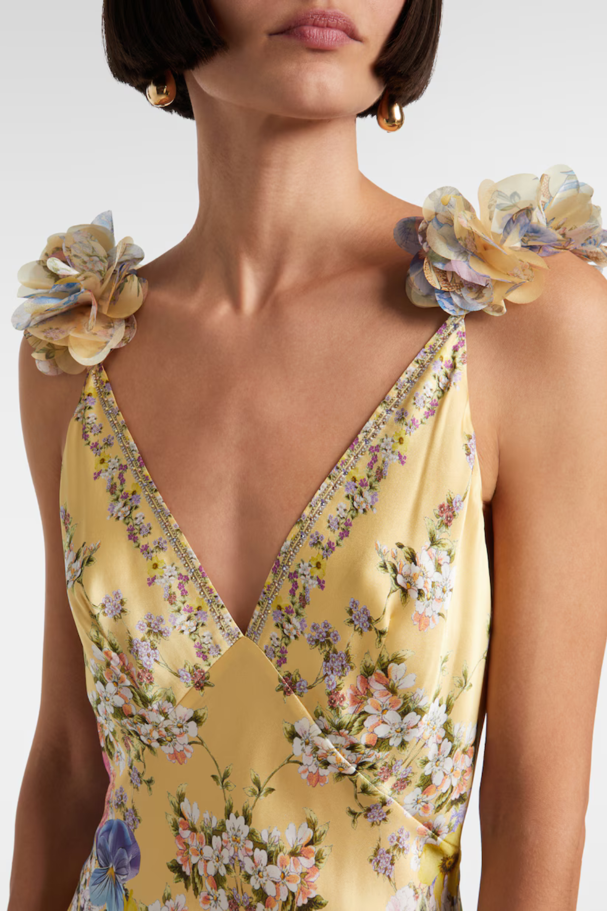 Aether Floral Ruffle Print Maxi Dress Avalabel