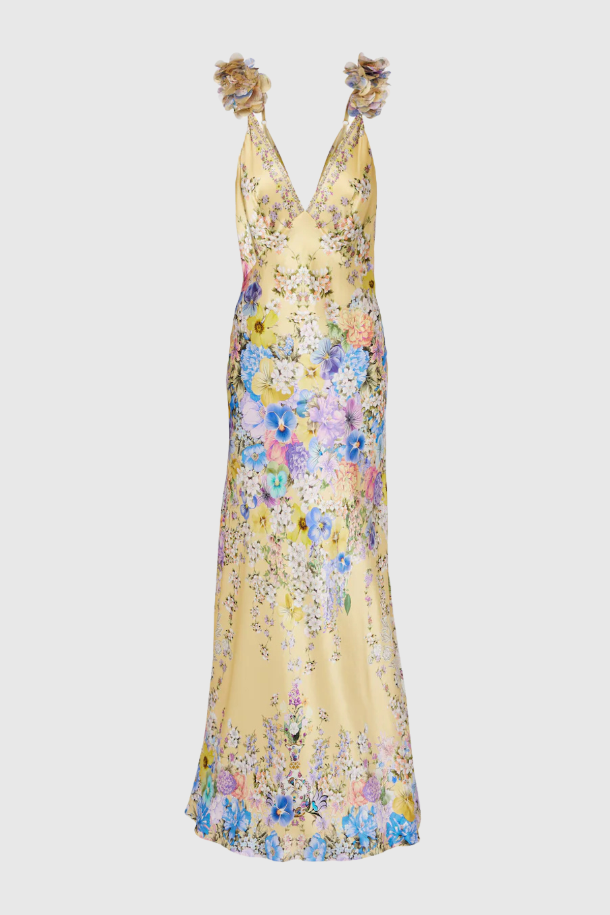 Aether Floral Ruffle Print Maxi Dress Avalabel