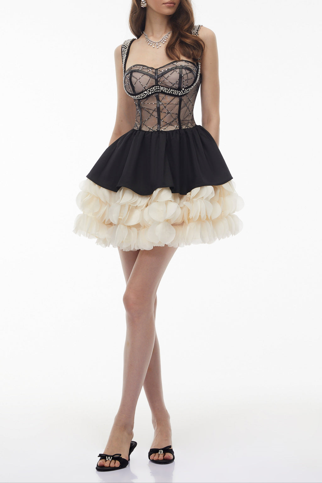 Bertha Black Sweetheart Rhinestone Mini Dress Avalabel
