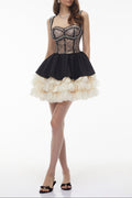 Bertha Black Sweetheart Rhinestone Mini Dress Avalabel