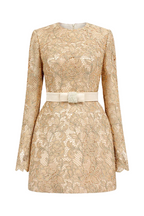 Anslie Lace Belted Mini Dress Avalabel