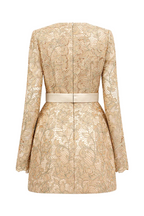 Anslie Lace Belted Mini Dress Avalabel