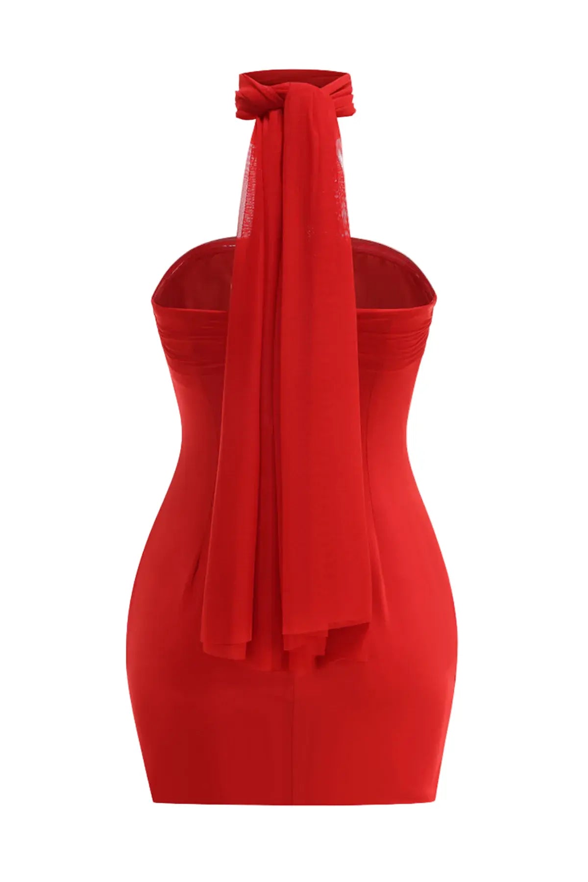 Asat Strapless Wrap Mini Dress - Red Avalabel