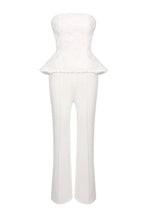georgia 3d flower top pants set in white Avalabel