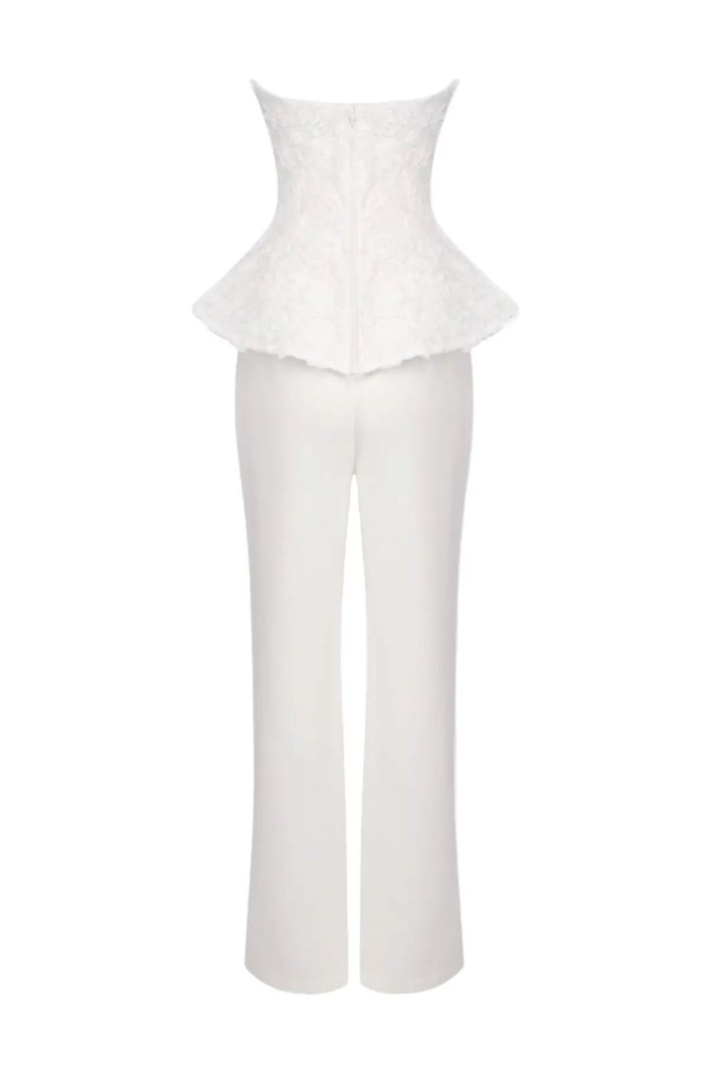 georgia 3d flower top pants set in white Avalabel